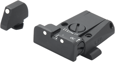 Glock [G17 G19 G26 & andra] justerbara sikten | vita prickar - Ubitzu