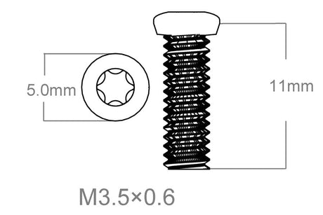 Set med skruvar 3 st | M3.5x0.6 [T10] - Ubitzu