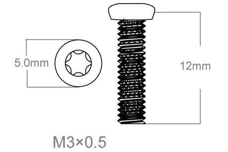 Set med skruvar 3 st | M3x0.5 [T10] - Ubitzu